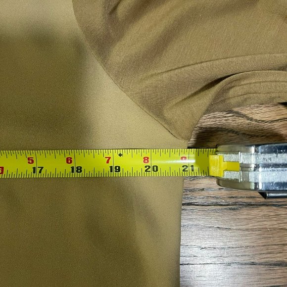 LYSSE New York Windsor Camel Mixed Media Chiffon Overlay Tunic Top Women Size L - Picture 15 of 16